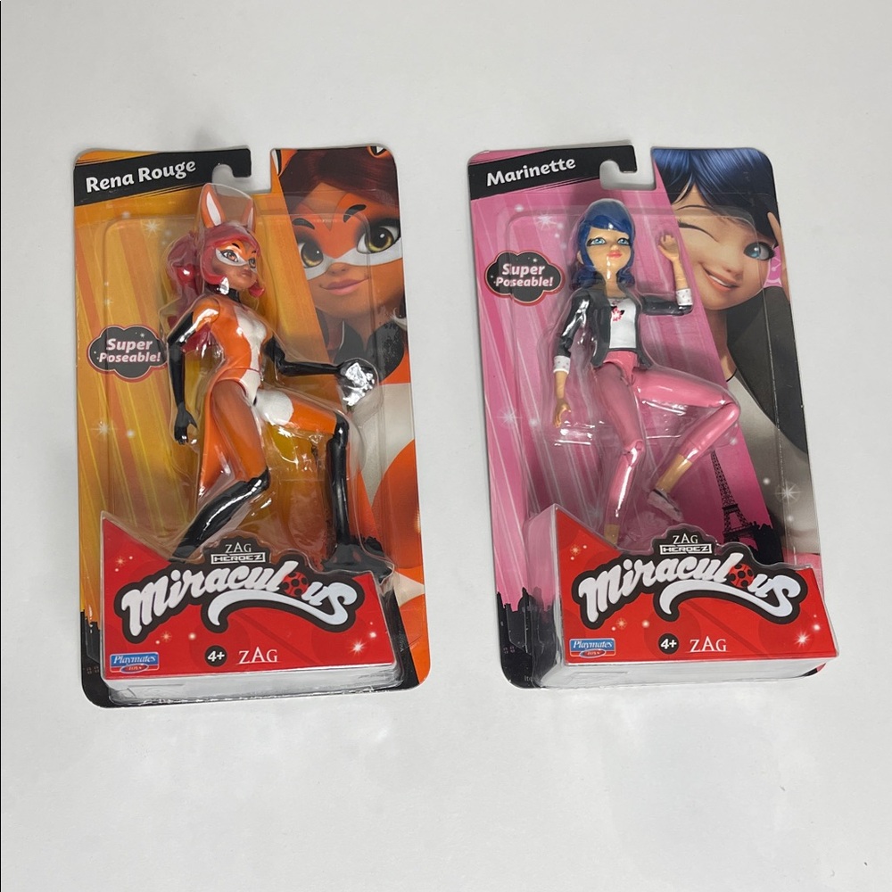 Miraculous Rena Rouge & Marinette Poseable Doll Duo - Orange & Pink